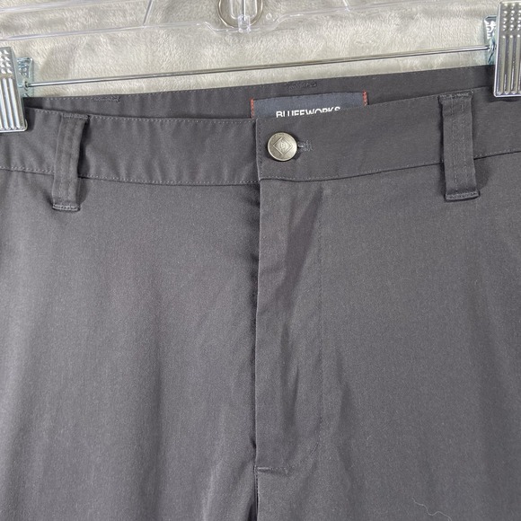 Bluffworks Pants men's 36x32 Performance Chino Tailored Black Casual Flat Front - Picture 3 of 14